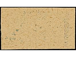 1948, Notopfermarke 2 Pfg. geschnitten auf hellchromgelbem Zwischenlagepapier ohne Wasserzeichen und ohne Gummierung. Die Mar