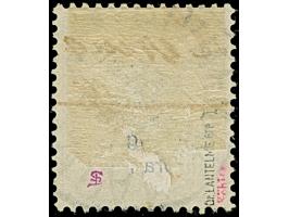 1899/1900, Steilaufdruck 3 Pfg. mit Stempel “SAIPAN MARIANEN 27.1.00”, rückseitig mit Tintenspur. Die farbfrische Marke ist i