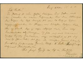 1901, Karte Kiautschou Kaiseryacht 10 Pfg. mit Stempel “PEKING DP 17.6.01” und sehr viel Text sowie Feldpost-Briefstempel nac