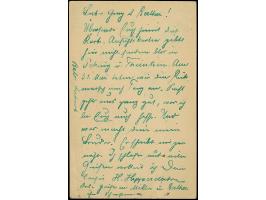 1901, “K.D.FELD.POSTSTATION No. 6 26.5..” klar auf Feldpost-Ansichtskarte mit viel Text und grünen chinesichen Nebenstempeln 