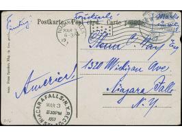 “Brackwasser” schwarzer L1 und Wanderstempel vom 30.1.07 mehrfach auf Kaiseryacht 3 Pfg. im Paar ohne Wasserzeichen und 5 Pfg