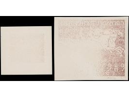 1944, Großer Preis von Wien 12 Pfg. als ungezähnte Foto-Essays in Braun in zwei verschiedenen Formaten (50 x 48 mm und 73 x 6