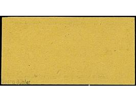 1874, Eisenbahn-Gebührenzettel schwarz auf gelb, allseits breitrandig, postfrisch und in tadelloser Erhaltung. Ein besonderes