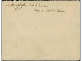 “MSP No. 28. 13.2.11” (SMS Emden) mehrfach auf Deutsches Reich Germania 5 Pfg. im senkrechten Paar auf Briefkuvert mit rückse