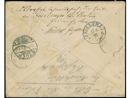 1890, Krone/Adler 20 Pfg. violettultrmarin, zwei Einzelmarken mit Stempel “JAULUIT MARSCHALL-INSELN 3.4.93” auf Brief der 2. 