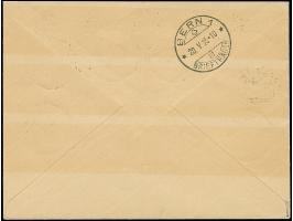 1923, Grünaufdruck 25 C. auf 100 M. zinnoberrot mit Aufdruckfehler “Punkt hinter CENT ca. 1,5 mm höher stehend” (Feld 40) in 