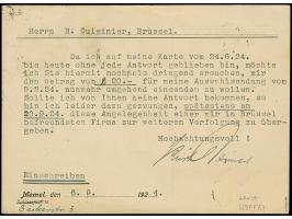 1923, 30 C. auf 1000 M. grünlichblau im senkrechten Paar (Type I und Ie) sowie Einzelwert in Mischfrankatur mit senkrechtem P