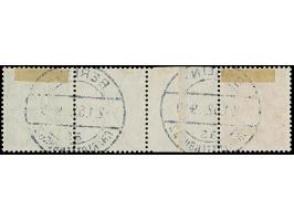 1951, Posthorn 6 Pfg. + Z + X + 10 Pfg. mit Plattenfehler “linker unterer Schenkel des Andreaskreuzes außen eingekerbt”, saub