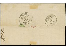 1867, Kaiser Franz Josef 15 So. braun, sauber mit “LLOYD AGENZIE CONSTANTINOPEL 5-12” sowie nebengesetztem ovalen “Via di Mar