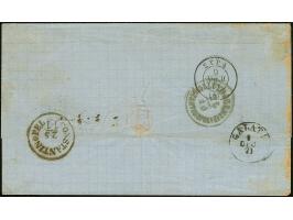 1871, entire letter from Agostolion, Cephalonia, to Galatz, franked with 1868/69, 40 l. lilac with full to large margins; tra