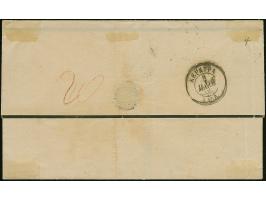 1866, letter sheet with clear c.d.s. "GALATZ 2/5" and adjacent "FRANCO", to Corfu, franked upon arrival with 20 l. blue, clea