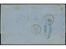 1861, entire letter with blue c.d.s. "GALATZ.." (beneath Greek stamps), via Triest to Athens, here franked with 1861, First A