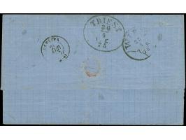 1875, unpaid letter sheet from "GALATZI 20 APR" via Vienna and Triest to Corfu, taxed "100" lepta and paid with postage due 1