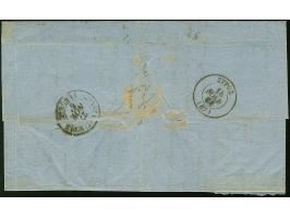 "GALATZ MOLDAVIE .. NOV 61", blue dotted c.d.s. on entire letter to Syros, charged with 80 lepta, paid by 1861, Paris printin