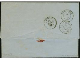 GALATZ: "5085", GC in blue, on Napoleon perforated 10 c. bistre, 20 c. blue, 40 c. orange and 80 c. carmine, on entire letter