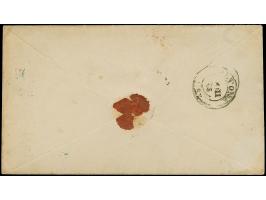 “BERLIN ** 7.11.66” (Spalink 1N1b) mehrfach in blau auf Preussen Wappen 2 und 3 Sgr. als tarifgerechte Frankatur auf R-Briefk