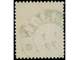 “BERLIN** 1.1.72” (Spalink 1N3b) klar in Blau auf loser Marke kleiner Schild ⅓ Gr. hellgelblichgrün. Die farbfrische Marke is