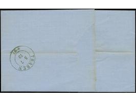 “COELN** 4.7.72” (Spalink 4-1N1) sehr klar auf großer Schild 1 Gr. karmin auf Faltbriefhülle nach Traben mit Ankunftsstempel.