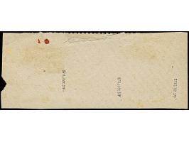 “COELN** 18.3.75” (Spalink 4-2N2) mehrfach etwas undeutlich auf waagerechtem Dreierstreifen 10 Pfge mattrot auf Briefstück. B