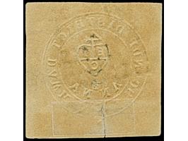 1852, Scinde Dawk 1 a. white, good to large margins, cancelled by diamond of dots. At base tear reaching into the design (clo