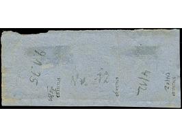 “COELN 9.1.75” (Spalink 4-12) mehrfach recht klar auf drei Einzelmarken großer Schild 1 Gr. karmin (rechte Marke mit FZL 8ou)