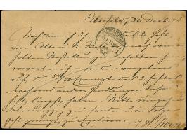 “ELBERFELD 31.DECBR.73” (Spalink 12-1) auf Ganzsachenkarte ½ Gr. mit nachgeklebter großer Schild ½ Gr. orange mit Stempel “EL