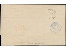 “HAMBURG 21.JAN.75” (Spalink 17-9) mehrfach klar auf großer Schild 1 und 5 Gr. sowie 3 Pfge gelblichgrün und 5 Pfge violett a