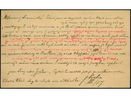 2 Kr. hellockerbraun/schwarz, 3 Kr. mattgrün/schwarz und 10 Kr. mittelviolettultramarin/schwarz (zwei Einzelwerte) als Zufran