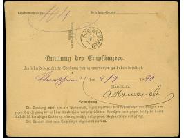 1890, Kaiser Franz Josef 30 Kr. dunkelorangebraun/schwarz auf Post-Begleitadresse-Karte 5 Kr. braun von “MINORITENPLATZ WIEN 