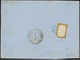 “MARKIRCH 31.OCTBR.73” (Spalink 24) etwas undeutlich auf großer Schild 2 Gr. grauultramarin mit Plattenfehler “heller Fleck i