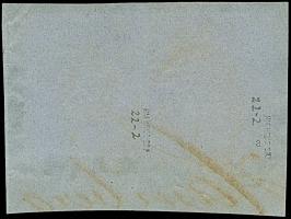 “LÜBECK 5.6.73” (Spalink 22-2) zweimal klar auf großer Schild 2½ Gr. mittelrötlichbraun und ½ Gr. orange auf Briefstück. Die 