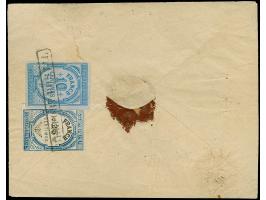 “MÜLHAUSEN i. ELS. BHF. 27.DECBR.73” (Spalink 26-6) mehrfach klar auf vier Einzelmarken großer Schild 5 Gr. ockerbraun und Ei