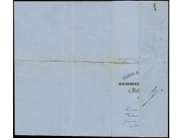 “MÜLHAUSEN i. ELSASS 4.JUNI.74” (Spalink 26-7) sehr klar rückseitig als Ankunfsstempel auf Faltbrief mit großer Schild 1 Gr. 