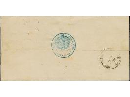 “MÜLHAUSEN i. ELSASS 6.APRIL.75” (Spalink 26-8) mehrfach klar auf 5 Pfge graupurpur and 20 Pfge dunkelultramarin als tarifger