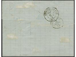 “STRASSBURG i. ELS. 25.MARZ.75” (Spalink 36-1N) zweimal klar auf großer Schild 2 Gr. grauultramarin und 10 Pfge mattrosa als 