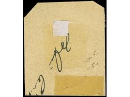 “WESEL** 12.JULI.72” (Spalink 40) klar auf kleiner Schild ¼ Gr. grauviolett mit Teil einer zweiten Marke auf Briefstück. Die 