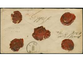 "WESEL** 9.DECBR. (Spalink 40) mehrfach klar auf kleiner Schild 5 Gr. ockerbraun und großer Schild 1 Gr. karmin als tarifgere