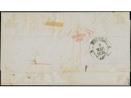 “HAMBURG I.A. 17.MARZ.74” (Spalink 17-3) dreimal klar auf großer Schild 1 Gr. karmin und 2 Gr. Grauultramarin jeweils in waag