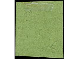 ⅓ Gr, auf grün, farbfrisch und voll- bis meist breitrandig, sehr schön entwertet durch klaren Ra2 “ZETEL 30/7”. Tadellos. Fot