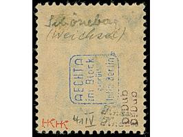 1 M. auf 30 Pfg. mit doppeltem Netzunterdruck, Spitzen nach unten, mit zeitgerechter Entwertung, in einwandfreier Erhaltung, 