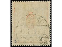 Großes Staatswappen 50 M. rot/gold mit Wasserzeichen 2X, mit zeitgerechter Entwertung “DANZIG *4* 19.8.22” und sehr gutem Dur