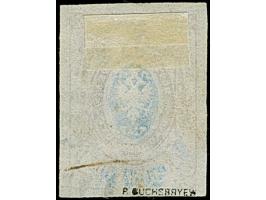 10 kopeck brown &amp; blue, even large margins, lightly cancelled, very fine, signed Buchsbayew.&nbsp;