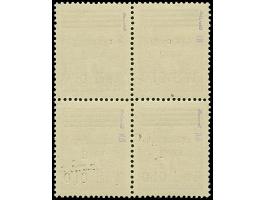 1944, 0,10 M. mit kopfstehendem Aufdruck, Viererblock von den Aufdruckfeldern 19-20 sowie 29-30, postfrisch, tadellos, teils 