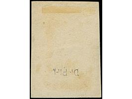 LIBAU (Latvia): 10 kopeck brown &amp; blue, large margins, tied by blue straight line handstamp to piece. Very fine and uniqu