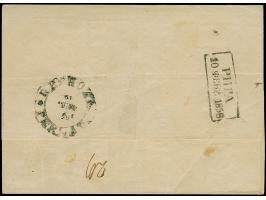 RIGA (Latvia): 10 kopeck brown and blue, horizontal pair with good to large margins, tied by pen crosses to letter sheet to P