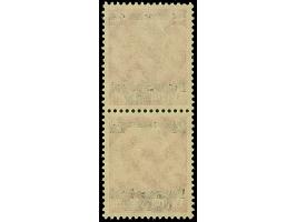 1939, Hindenburg 24 Gr. auf 12 Pfg., senkrechtes Paar, dabei die obere Marke durch Auflage auf dem Bogen mit teilweise fehlen