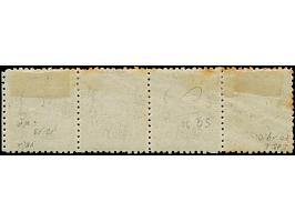 1873, Star &amp; Crescent (Duloz), 10 pa. yellowish beige, perf. 12, bottom right margin strip of four (pos.147-150 including