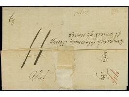 "P.129.P" OLDENBOURG" roter L2 klar auf Faltbriefhülle mit Leitvermerk “frco Lentzen” nach St. Petersburg, rückseitig mit Kar