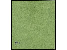 ⅓ Sgr. auf grün, farbfrisch, allseits voll- bis breitrandig, mit blauem Rahmenstempel “OLDENBURG 2.6.”, in einwandfreier Erha