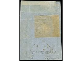 WOLMAR (Valmiera, Latvia): 10 kopeck brown &amp; blue, good to large margins, neatly tied by large part of boxed "WOLMAR OTPR